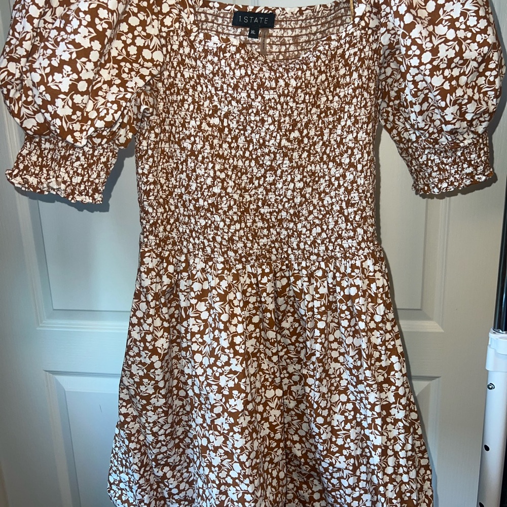 1. State Brown Floral Women’s Dress